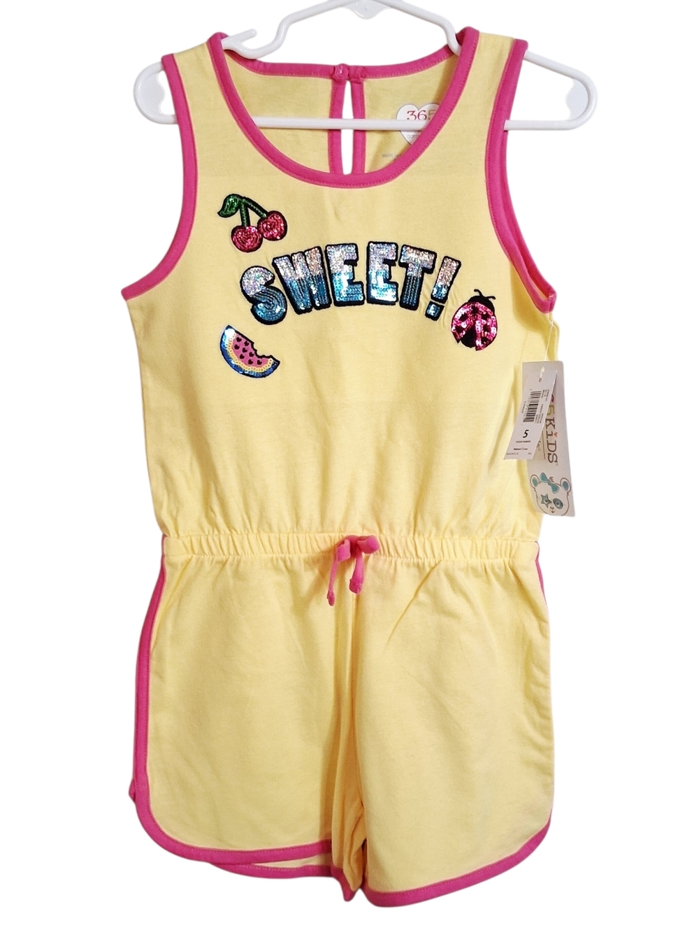NEW 365 Kids Garanimals | Sequin “SWEET” Romper | Size 5 | Summer Outfit
